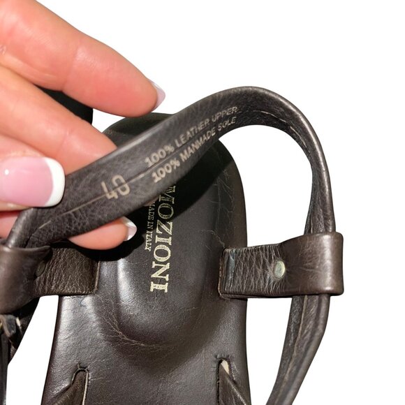Emozioni Womens Sandals Size 40 Brown Leather Designer Gladiator Italy - Picture 3 of 13